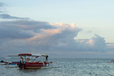 Landscape of Balinnese beach at the afternoonの写真素材
