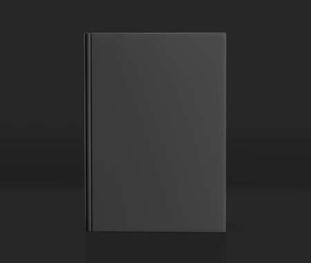Black Softcover Book Mockup, Blank notebook, 3d rendering isolated on light gray background, ready for your designの写真素材