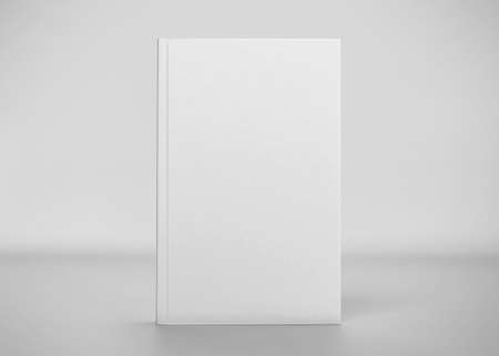 White Soft Cover Book Mockup, Magazine, Book, Booklet, Brochure, 3D Rendered on light gray backgroundの写真素材