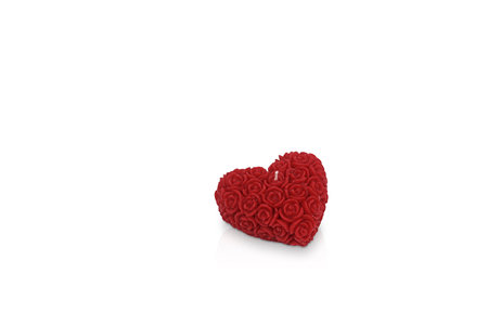 Red heart on a white background. Valentine's Day. Isolated.の写真素材