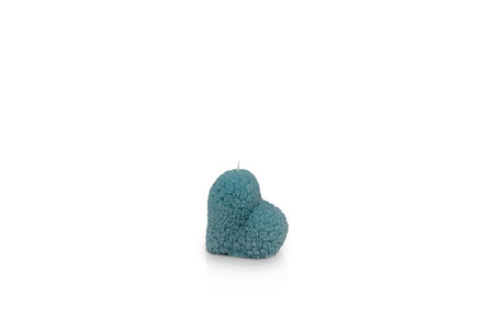 Blue heart shaped candle isolated on white background. Valentine's Day.の写真素材