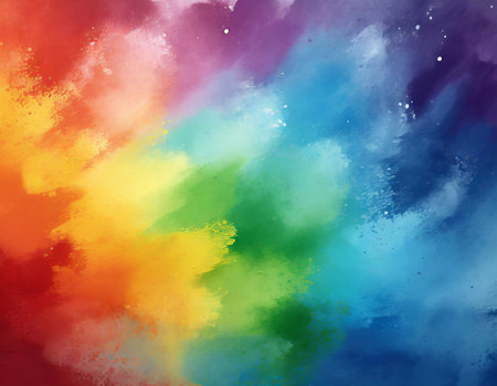 Rainbow watercolor abstract background. Colorful watercolor background.の素材