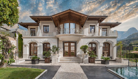Luxury villa in the mountains of Montenegro, Balkansの素材