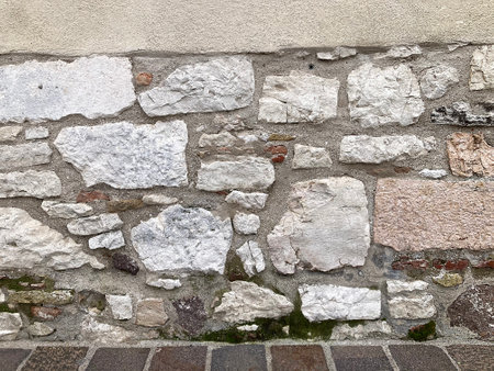 Old stone wall texture. Abstract background for design with copy space for text or image.の写真素材