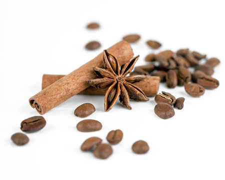 anise, cinnamon and coffee beansの写真素材