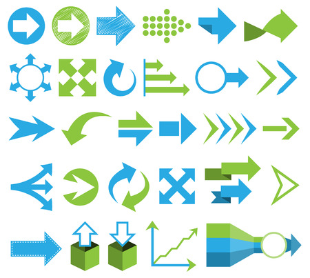 arrows vector set flat designのイラスト素材
