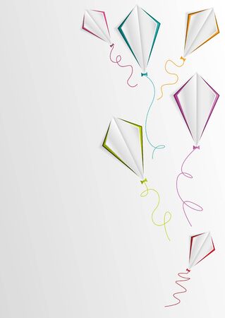 white kites background vector illustrationのイラスト素材