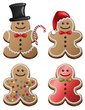 gingerbread vector setのイラスト素材
