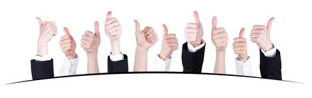 Thumbs up business man isolatedの写真素材