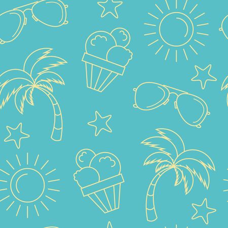 Summer seamless pattern backgroundのイラスト素材