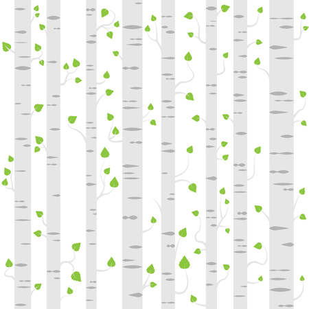 seamless birch trees background patternのイラスト素材