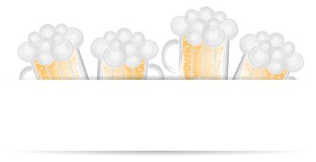 beer glass vector bannerのイラスト素材