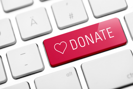 donate key on keyboardの写真素材