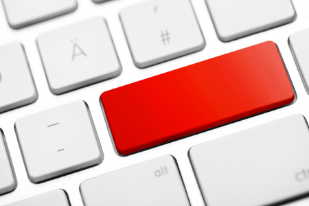 blank red key on keyboardの写真素材