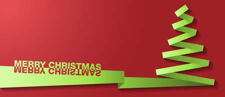 christmas tree paper vector cardのイラスト素材