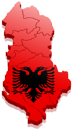 Albania map 3dのイラスト素材