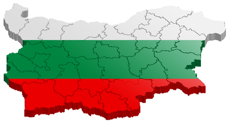 Bulgaria map 3dのイラスト素材