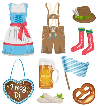 Oktoberfest icons setのイラスト素材
