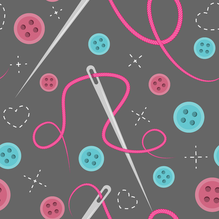 Seamless sewing pattern backgroundのイラスト素材