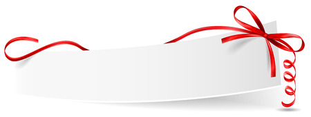 Red bow ribbonのイラスト素材