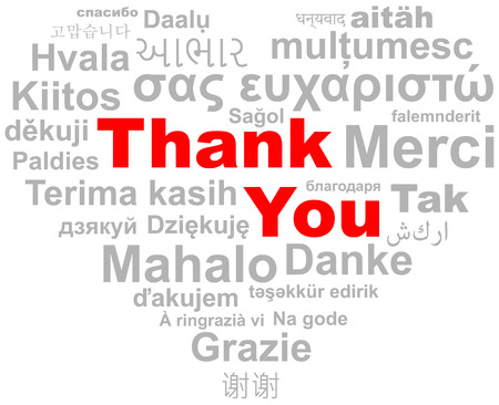 Thank you heart word cloudのイラスト素材