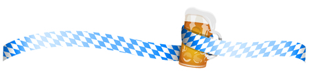 Oktoberfest banner with beer glassのイラスト素材