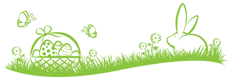 Easter bunny silhouetteのイラスト素材