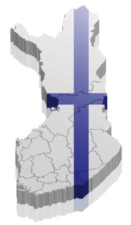 Finland map 3dのイラスト素材