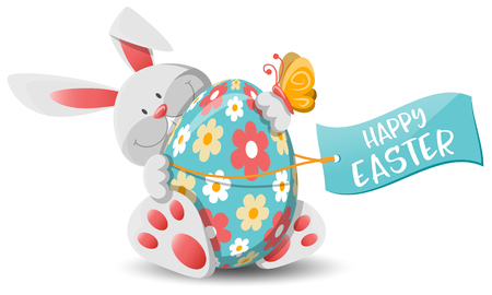 Easter bunny and easter eggのイラスト素材