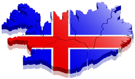 Iceland map 3dのイラスト素材