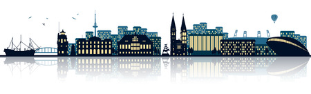 Bremen skylineのイラスト素材