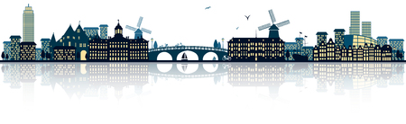 Amsterdam Skylineのイラスト素材