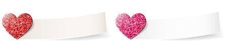 Glitter hearts paper setのイラスト素材