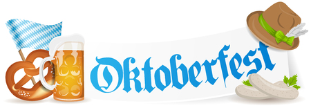Oktoberfest banner isolated on whiteのイラスト素材