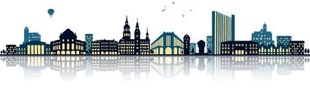 Chemnitz Skyline (germany)  illustration isolated on whiteのイラスト素材