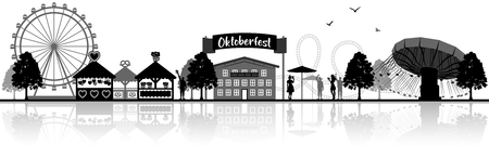 Oktoberfest skyline silhouetteのイラスト素材