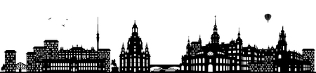 dresden skyline blackのイラスト素材