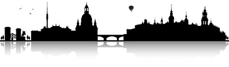 dresden skyline silhouette blackのイラスト素材
