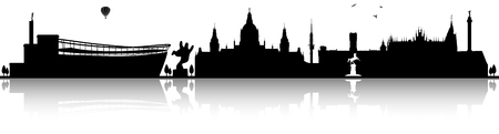 Hanover skyline silhouette blackのイラスト素材