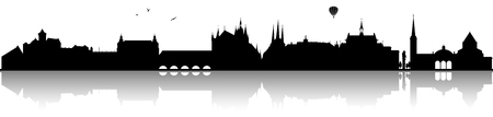 Erfurt skyline silhouette blackのイラスト素材