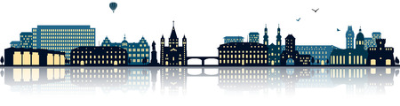 Mainz skyline (Germany)のイラスト素材