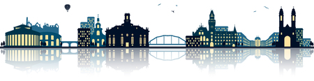 Saarbrucken skyline (german city)のイラスト素材