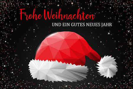 Merry christmas card germanのイラスト素材