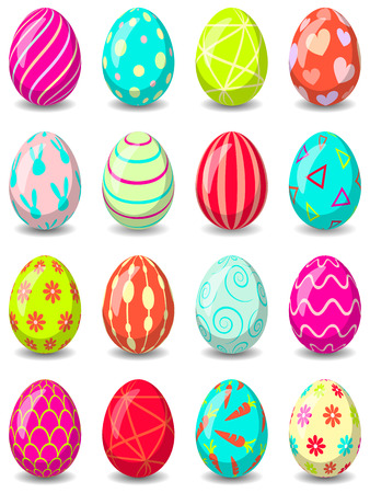Easter eggs set isolatedのイラスト素材