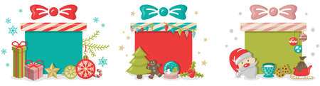 Christmas gift boxes decoration illustration vector isolatedのイラスト素材