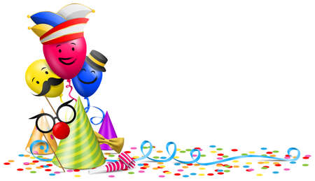 Carnival party decoration illustration isolatedのイラスト素材