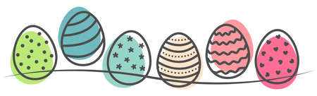 Colorful easter egg drawing illustration vector isolatedのイラスト素材
