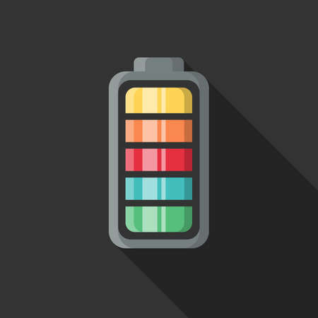 Battery power icon symbol flat designのイラスト素材