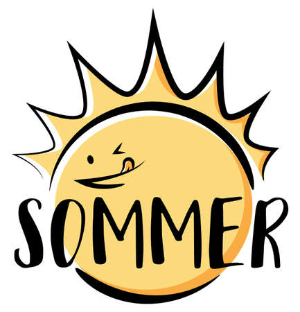Summer sun logo icon symbol isolated (german)のイラスト素材