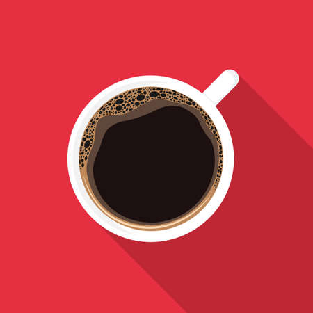 Black coffee cup shop icon symbol flat design vectorのイラスト素材